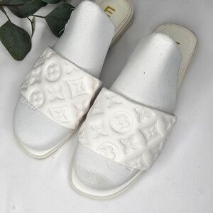 Ego Sadie "LV" Inspired Flats White Women's Size 7